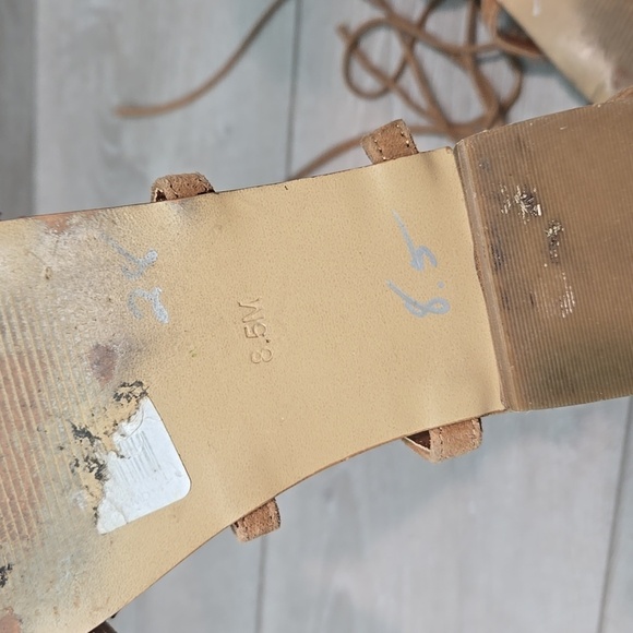 Steve Madden Women Swizzle Multicolor Pom Pom Sandals Leather Lace Up Sz 8.5 - Picture 10 of 11